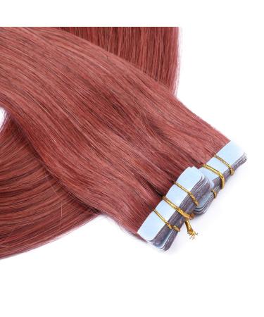 Buy #14 Red Tape-In Hair Extensions | 40cm 100% Remy Real Hair | 60 Tresses - Novon Hair Extensions - Buy Online on GoSupps.com