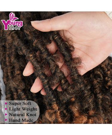 6 Packs 12 Inch Pre Looped Butterfly Locs Crochet Hair - Distressed Fluffy Faux Locs in T30 (Pack of 6) - Buy Online on GoSupps.com