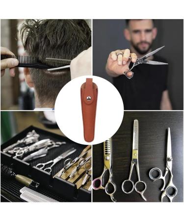 Salon Hair Scissor Bag - Scissor Sheath Pouch for Hair Salon | Portable Scissors Storage Holder Protective Safety Sheath Bag for Barber Beauty Salon Home Brown - Buy Online on GoSupps.com