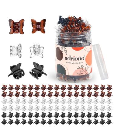 ADRIONE Mini Hair Clips Small Hair Clips Butterfly 100 Pack Small Hair Clips for Women Fine Hair Mini Claw Clips for Hair Design Small Clips for Hair Bangs Strong Tiny Hair Clips Mini Butterfly Hair Clips