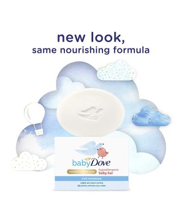 Baby Dove Bar Soap Rich Moisture 3.17 oz 8 Pack - Gentle & Nourishing Baby Soap Bars, Washes Away Bacteria - Buy Online on GoSupps.com
