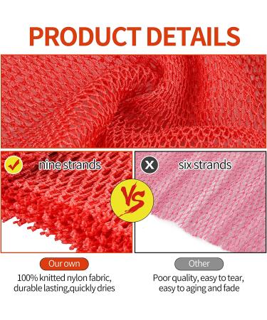 AbuQ 2 Piece African Exfoliating Net Sponge Set - Pink/Green | Smoother Skin, Daily Use | Ghana Sapos Scrubbing Washcloth - Buy Online on GoSupps.com