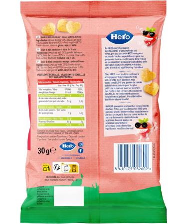 Hero - Snacks Coeurs de Banane et Fraise Sans Sucres ni Sel Ajout s Sans Gluten Sans Huile de Palme Sans Additifs - Lot 9 x 30 g - Buy Online on GoSupps.com