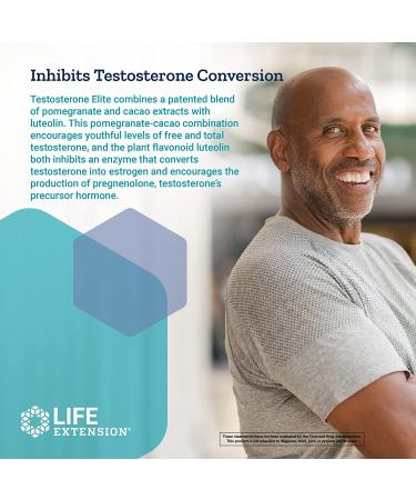 Life Extension Testosterone Elite  Testosterone Production Support Supplement for Men - with Luteolin  Pomegranate and Cacao Seed Extract  Gluten-Free  Non-GMO  Vegetarian  30 Capsules - Buy Online on GoSupps.com