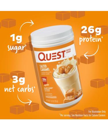 Quest Nutrition Salted Caramel Protein Powder 26g Protein 1g Sugar Low Carb Gluten Free 1.6 Pounds 24 Servings & Peanut Butter Protein Powder 23g Protein 1g Sugar Low Carb Gluten Free - Buy Online on GoSupps.com