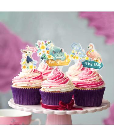 Alice Wonderland Cupcake Topper Spring Easter Party Decoration Girls Tea Party Cake Decoration Girls Birthday Party Supplies - Buy Online on GoSupps.com