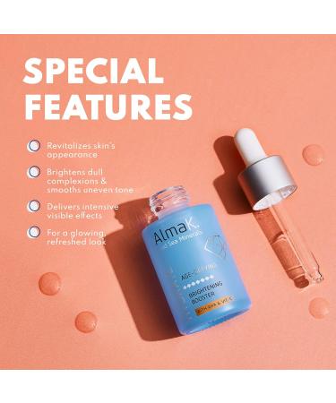 Alma K Brightening Booster - Vitamin C Face Serum with AHA Hydrating and Brightening Serum for Women Anti Aging Improve Appearance of Fine Lines & Wrinkles - 1 oz 1 Fl Oz (Pack of 1) - Buy Online on GoSupps.com