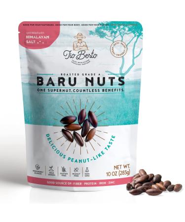 Baru Nuts Roasted Salted 10 oz Resealable Bag | Crunchy and Delicious | Suitable for Vegan, Gluteree, Keto, Peanut Free Diets | High Protein Snacks | Premium Wild Supernuts | Healthy Snacks by Tio Berto