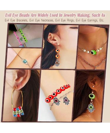 3209pcs Evil Eye Beads Jewelry Making Kit - 28 Styles, 8mm Flat Round Charms, 3mm Glass Seed Beads - DIY Bracelet Necklace Earring Making - 28 Colors - Buy Online on GoSupps.com