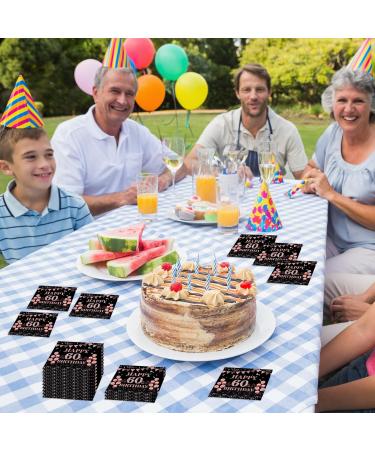 40 Ros gold Napkin Set for 60th Birthday | Stylish 33x33cm Paper Napkins for Men & Women | Perfect Party Decoration - Buy Online on GoSupps.com