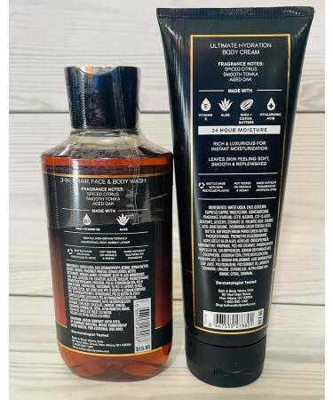 Buy Bath & Body Works Single Barrel Bourbon Men's 3-in-1 Hair Face & Body Wash & Body Cream Set - International Shipping Available - Buy Online on GoSupps.com