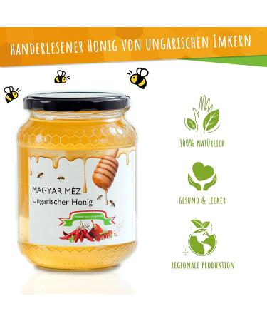 Zoltan Toth Fine food from Hungary Real Hungarian honey Acacia honey in 1 kg glass Ideal as a sandwich spread for baking and cooking 100 natural extremely tasty and healthy Without additives - Buy Online on GoSupps.com