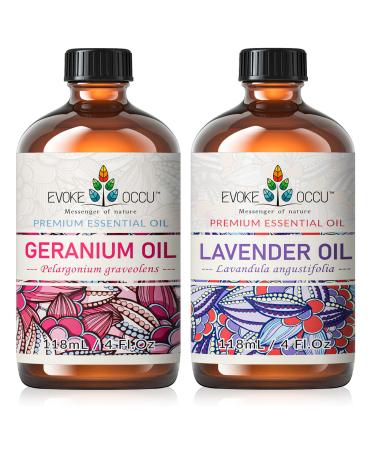 EVOKE OCCU Geranium Essential Oil and Lavender Essential Oil - 4 Fl Oz
