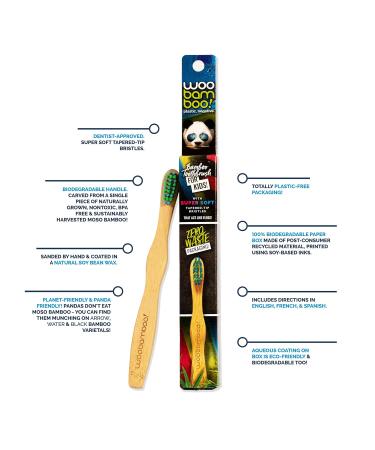 Woobamboo Kid's Bamboo Toothbrush 2 Pack - Super Soft BPA Free Nylon Bristles - Buy Online on GoSupps.com