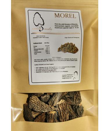 Morel Mushrooms Popular Choice CAPS (2-6 cm) - no Tails - Hand Picked Sun-Dried (30 gr) 30.0 grams