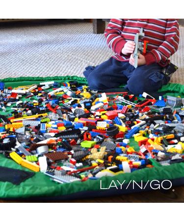 Lay-n-Go 2-in-1 Portable Toy Storage Organizer & Play Mat - Durable 60 Inch Design for Kids - Blue/Blue - Buy Online on GoSupps.com