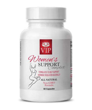 Menopause Relief Supplements - Women's Support Complex Natural - Black Cohosh Capsules Menopause Supplements for Women Menstrual Regulator Licorice Root Blessed Thistle 1 Bottle (60 Capsules)