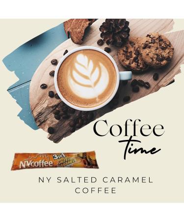 NY 3-in-1 Coffee Sachets Individually Wrapped with Sugar 10 x 14g Bundle with Black Refillable Cannister and Latte Spoon Set for Home Desk or Travel - Buy Online on GoSupps.com