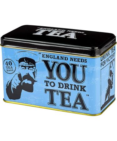 New English Teas England Needs You Tea Tin - 40 English Afternoon Teabags - 40 Count - Buy Online on GoSupps.com