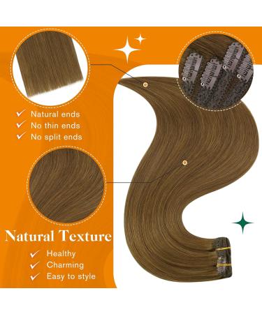 Easyouth Brown Clip-In Hair Extensions - Real 18 Inch Dark Brown Hair - 120g #4 7pcs for Natural Look - Buy Online on GoSupps.com