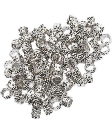 100PCS Ancient Silver Metal Beard Beads - Unique S Shape Dreadlock Decorations for Hair Braiding & DIY Jewelry - Buy Online on GoSupps.com