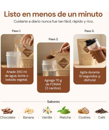 FONAN Replacement shakes for healthy meals and breakfast for a complete diet 12 kg satiating smoothies with vitamins minerals carbohydrates protein powder spirulina and baobab silver - Buy Online on GoSupps.com