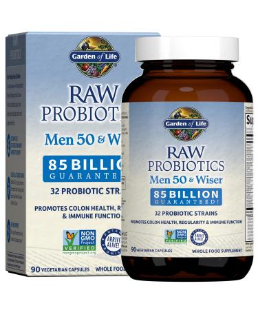 Garden of Life RAW Probiotics Men 50 & Wiser 85 Billion Live Cultures 90 Vegetarian Capsules