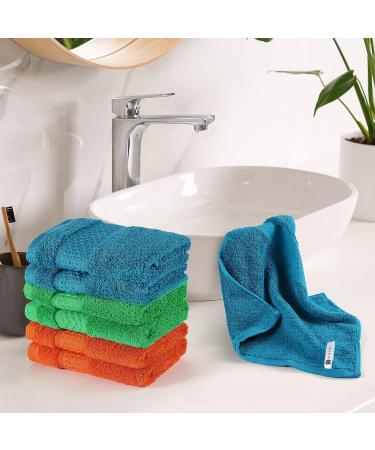 Chiicol Cotton Wash Cloths - Absorbent Bath Towels for Body and Face - Bulk Hotel Towels for Bathroom - Durable Soft Bath Rags - Multicolor - Buy Online on GoSupps.com