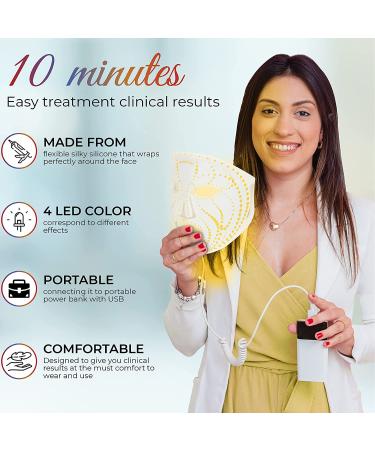 FDA Cleared LED Light Therapy Face Mask for Anti-Aging & Dark Spot Removal + Ice Roller - 8-in-1 Rejuvenation Device - Buy Online on GoSupps.com