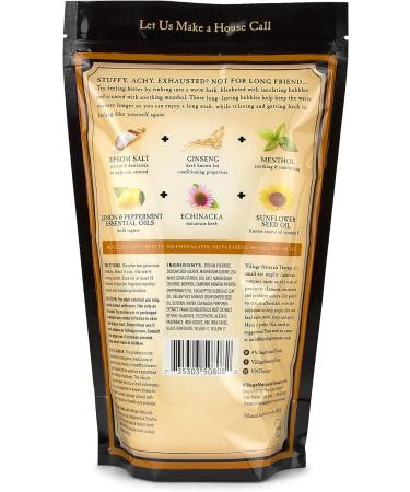 Village Naturals Therapy Cold & Allergy Foaming Body Soak 36 oz Pack of 2 | Epsom Salt, Essential Oils, Sea Salt - Soothing Bubbles - Buy Online on GoSupps.com