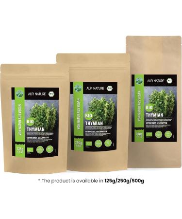 Alpi Investment OOD Dried organic thyme rubbed organic thyme from controlled organic cultivation 100 pure and natural for the preparation of herbal mixtures and thyme tea 250 GR - Buy Online on GoSupps.com