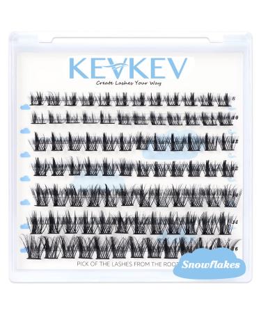 Lash Clusters 84 Pcs Cluster Lashes Eyelash Clusters DIY Cluster Eyelash Extensions Individual Lashes Soft and Comfortable (Snowflakes D-8-16mix) D-Mix (8-16mm) Snowflakes