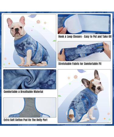 Kuoser Dog Recovery Suit - Postoperative Wound Protection Shirt for Dogs | Soft Breathable & Anti-Lick E-Collar Alternative - XS Blue - Buy Online on GoSupps.com