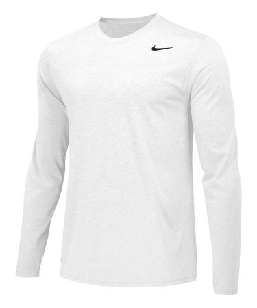 Nike Boys Legend Long Sleeve Athletic T-Shirt White/Cool Grey Large