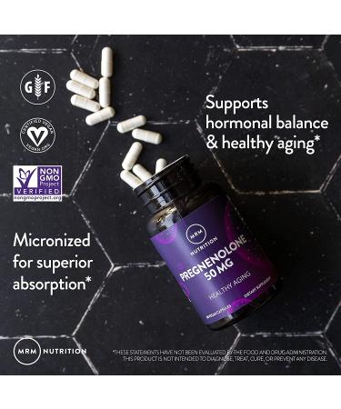 MRM Nutrition Pregnenolone 50mg - 60 Vegan Capsules for Hormonal Balance - Buy Online on GoSupps.com