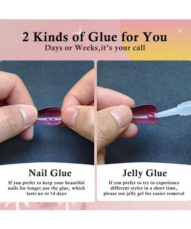 LoveOurHome 288pc Press On Toenails Kit - Short Square Acrylic False Toenails for Women | French Tips Adhesive Tabs & Pedicure Solutions - Buy Online on GoSupps.com