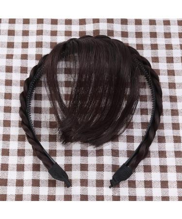 SHERCHPRY Forehead Hair Extension Clip On Bangs Extensions braid headband Braided Hair Hoop hair barrettes for women fringe hair extensions bangs hair clip hair quality explosive clip Miss Brown Medium - Buy Online on GoSupps.com