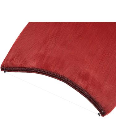 One Piece Wire In Hair Extensions - No Clip No Glue - Invisible Extension Straight Hairpiece String Heat-Resistant For Women Ladies 20" Inch/50CM Dark Red  - Buy Online on GoSupps.com