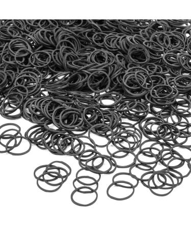 JIANYI 1200 Pack Mini Rubber Bands Soft Elastic Bands Small Tiny Hair Ties for Toddlers Kids Audits Ponytails Braids Wedding Hairstyle - Black