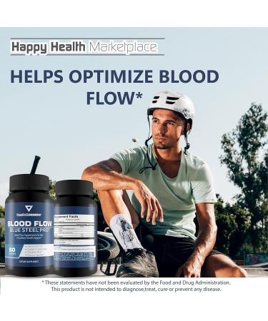 Blood Flow Blue Steel Pro - Our Best Blood Flow Capsules - Healthy Blood Flow Supplement Powder Capsules - Whole Body Blood Flow Support - Blood Circulation Supplements for Men Circulation Support - Buy Online on GoSupps.com