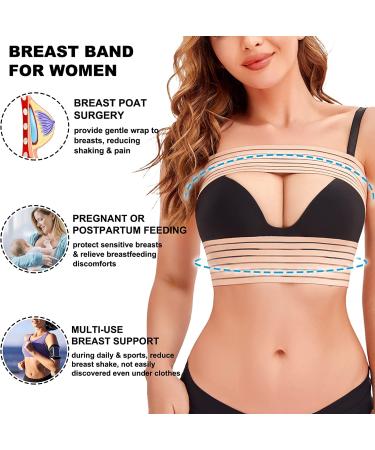 SCARBORO Post Surgery Breast Band for Women - Compression Support Strap for Breast Implants, Augmentation, Reduction - XL-2XL Beige - Buy Online on GoSupps.com