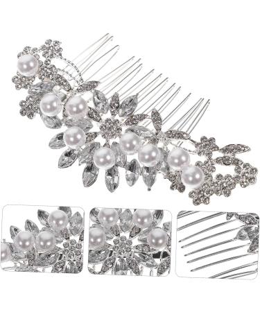 DOITOOL Pearl Headpiece Bridal Hair Comb Fashion Hair Comb Jeweled Hair Clips Pearl Hair Barrettes Wedding Rhinestone Hair Comb Hair Insertion Comb Silver Bride Accessories - Buy Online on GoSupps.com