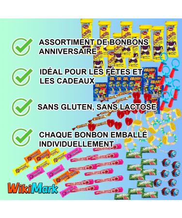  WikiMark Super Pack of Sweets Gluten Free Treats from Big Brands Including Monchitos Clocks Lollipops Pacifiers and Sweets for Christmas Children's Birthdays. (Box of 300) - Buy Online on GoSupps.com