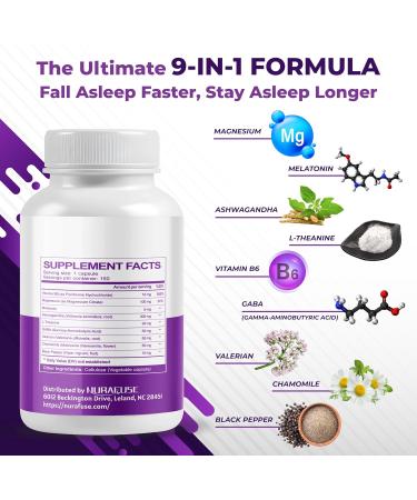 Sleep Support with Ashwagandha Magnesium Melatonin L-Theanine Valerian Chamomile Natural Sleep Aid* for Restful Sleep* Relaxation* & Restoration* Made in The USA 150 count (pack of 1) - Buy Online on GoSupps.com