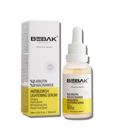 Bebak Antiblemish Lightening Serum Anti-impurities serum - clear smooth and flawless skin reduces excess oil soothes and reduces redness (Arbutin) 30 ml