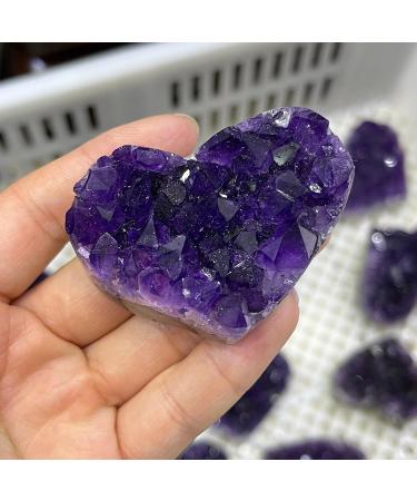Amethyst Crystals Natural Uruguay Amethyst Quartz Crystal Heart Cluster Specimen JIZTGEDM 4-5cm - Buy Online on GoSupps.com