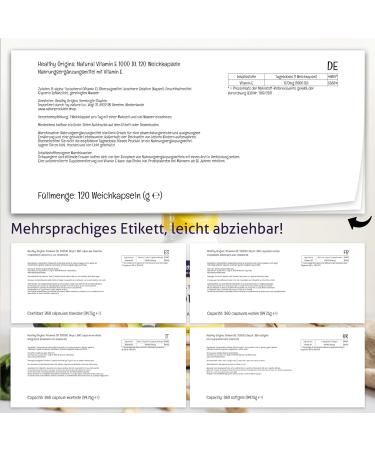 Buy Healthy Origins Natural Vitamin E 1000 IU - 120 Softgels | Gluten Free Non-GMO Laboratory Tested - Worldwide Shipping - Buy Online on GoSupps.com