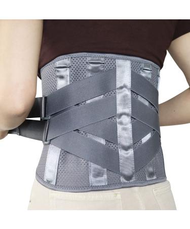 Hongjing back support belt for pain relief in the lower back with 7 struts lumbar belt belts with a breathable network for heavy lifting and sciatic pain relief (XL) iron gray XL (125-150cm) - Buy Online on GoSupps.com