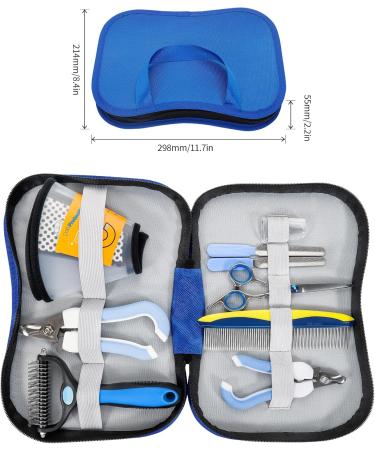 GDRAW 9-Part Zoo Set for Dogs & Cats | Complete Pet Grooming Supplies - Claw Scissors Nail Files Combs & Collars - International Shipping Available - Buy Online on GoSupps.com