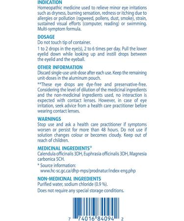 Boiron Optique 1 Eye drops used to relieve minor eye irritations such as dry itchy or red burning eyes due to allergies or computer eye strain. 30 unit-doses - Buy Online on GoSupps.com